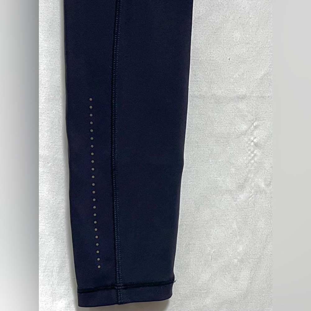 Navy Blue High Rise Yoga Leggings Running Activewear Workout Gym Pockets - Picture 4 of 9